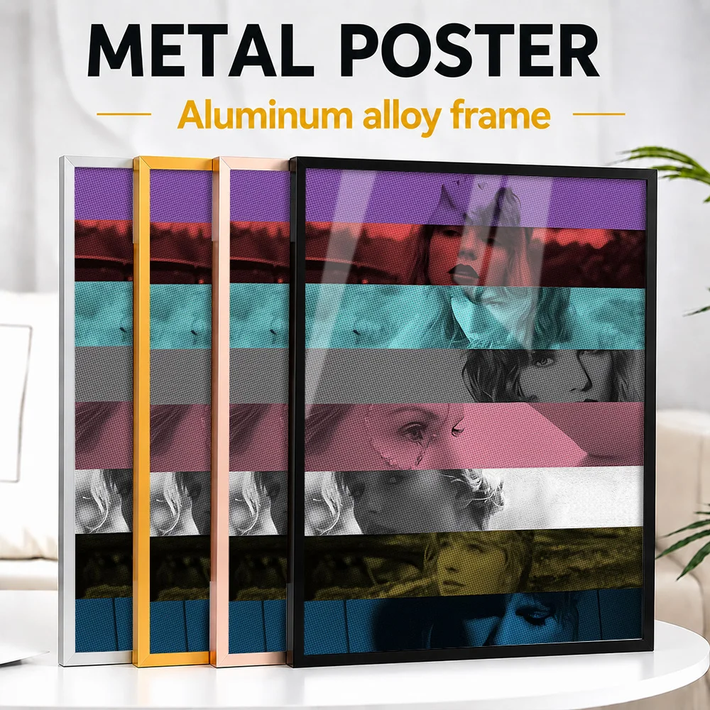 Alternative Musician Collage Framed Metal Poster Personalized Recording Tribute Wall Art Ideal For Singer Fans In Bedroom Studio
