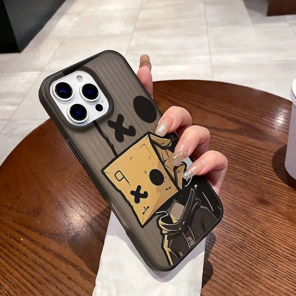 الكرتون ورقة رجل نمط جراب هاتف آيفون 17 16 15 14 13 12 11 برو ماكس زائد المموج الوفير الخلفي شل غطاء