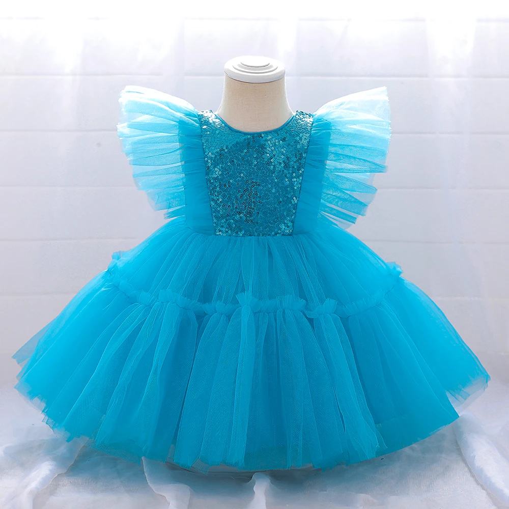 Girls Party Dresses 6 Colors 80cm-120cm Children Costumes Birthday Wedding Artist Program Ball Gown Baby Pink Dress