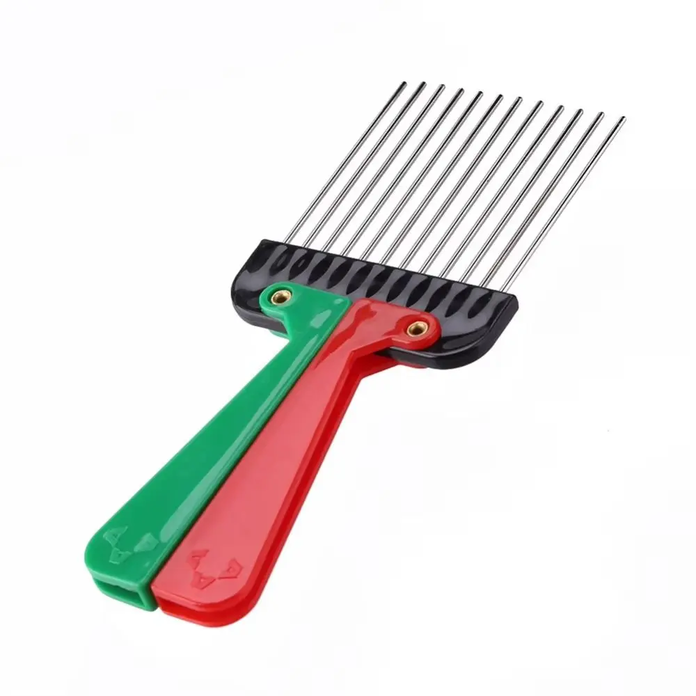 Multi Use Foldable Afro Combs Metal Large Teeth Back Comb Brush Durable Portable Dreadlock Comb Pompadour Look