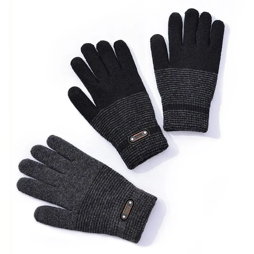 موضة سميكة محبوك قفازات دافئة شاشة تعمل باللمس يندبروف Coldproof القيادة قفازات المضادة للانزلاق جميع قفازات الأصابع للنساء الرجال