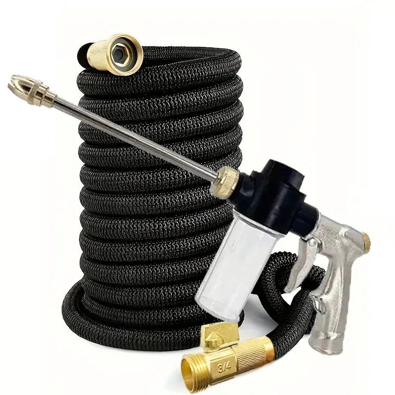 

Rubber Expandable Garden Hose Retractable Lightweight No-Kink Leak-Proof for Yard Watering Outdoor Irrigation with Durable