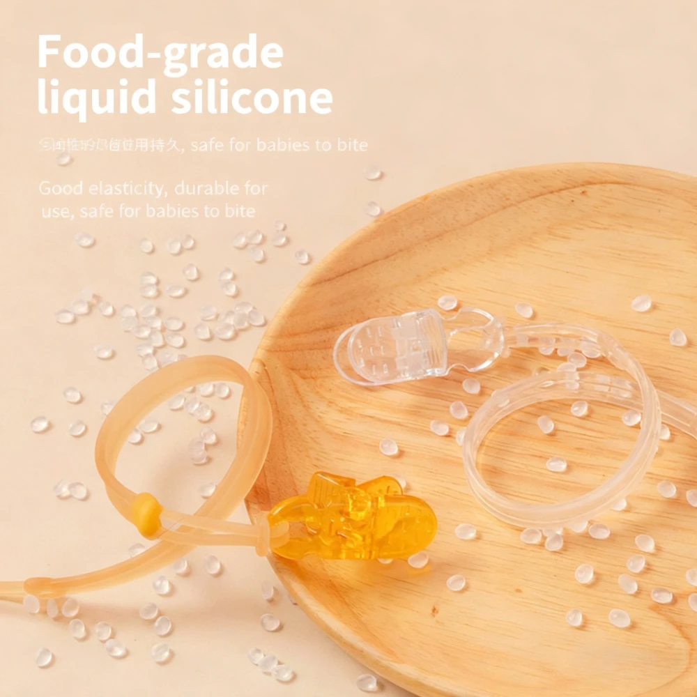 

Оранжевая силиконовая цепочка для универсальных пустышек с защитой от падения и пластиковым зажимом для одежды