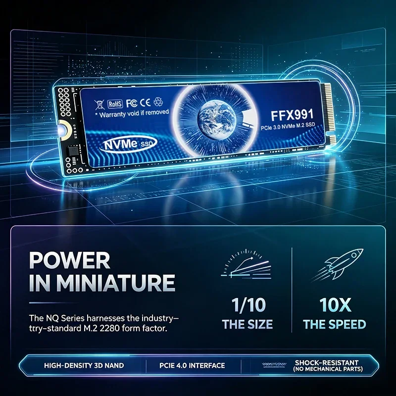 FFX991 PCIe Gen4 M.2 NVMe SSD 500GB 1TB 2TB 4TB High Performance Stable for Gaming Desktop Laptop Office PC Notebook Max