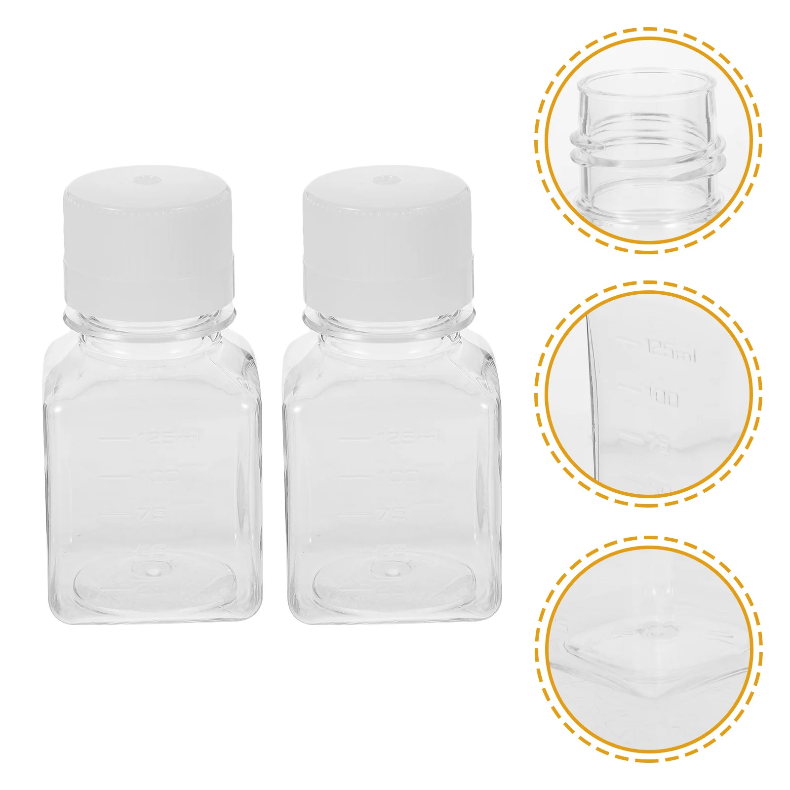 

2Pcs Narrow Mouth Serum Bottles 125ml Plastic Reagent Vial Leakproof Thickened Lab Container for Serum Storage