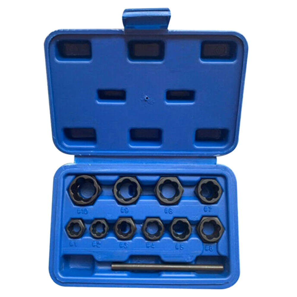 

Stable-11Pcs Damaged Lug Nut And Lock Remover Twist Socket Set Screw Extractor Tools