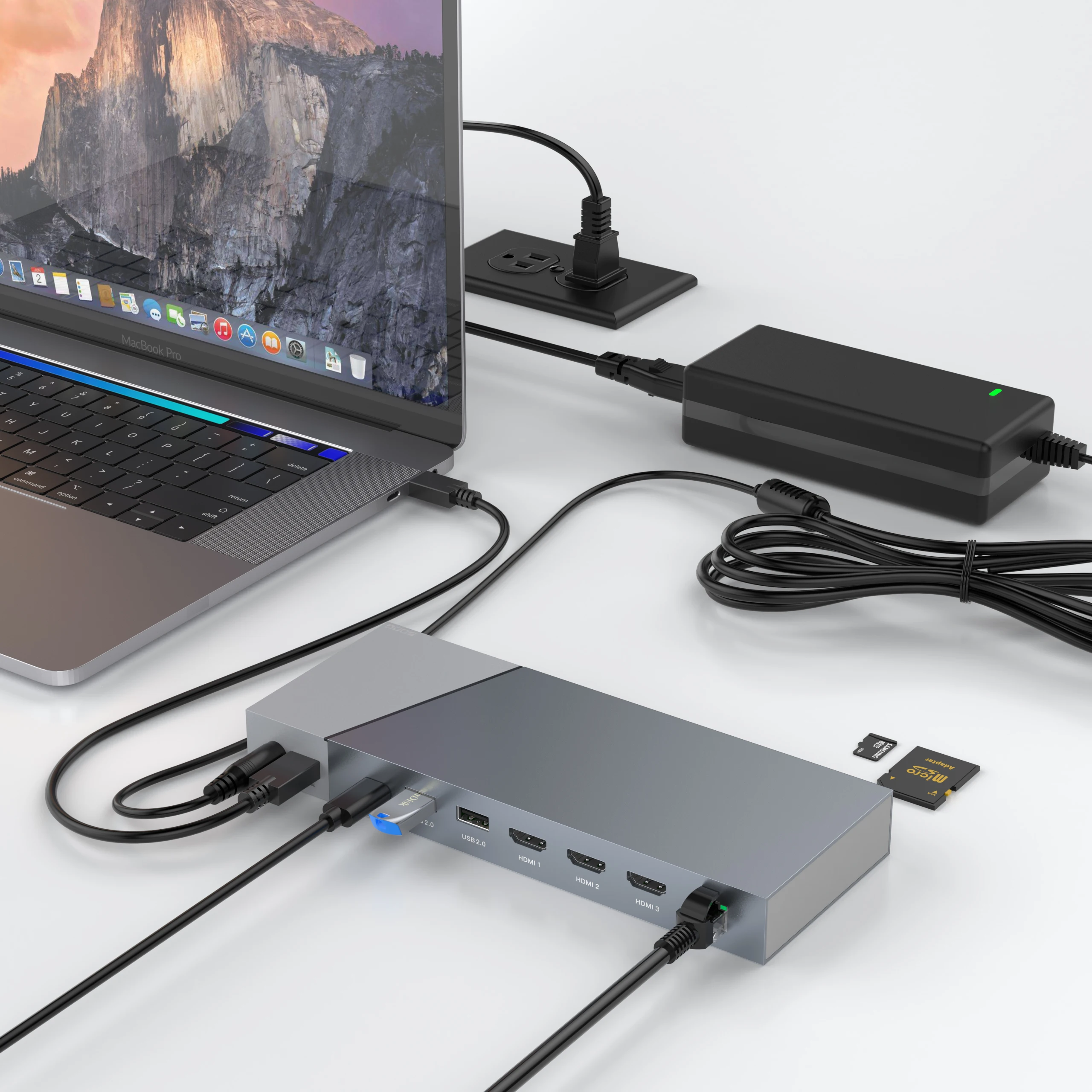 OEM Triple Display Dock Adapter USB C Hub Triple HDMI Monitors Universal Laptop USB C Docking Station