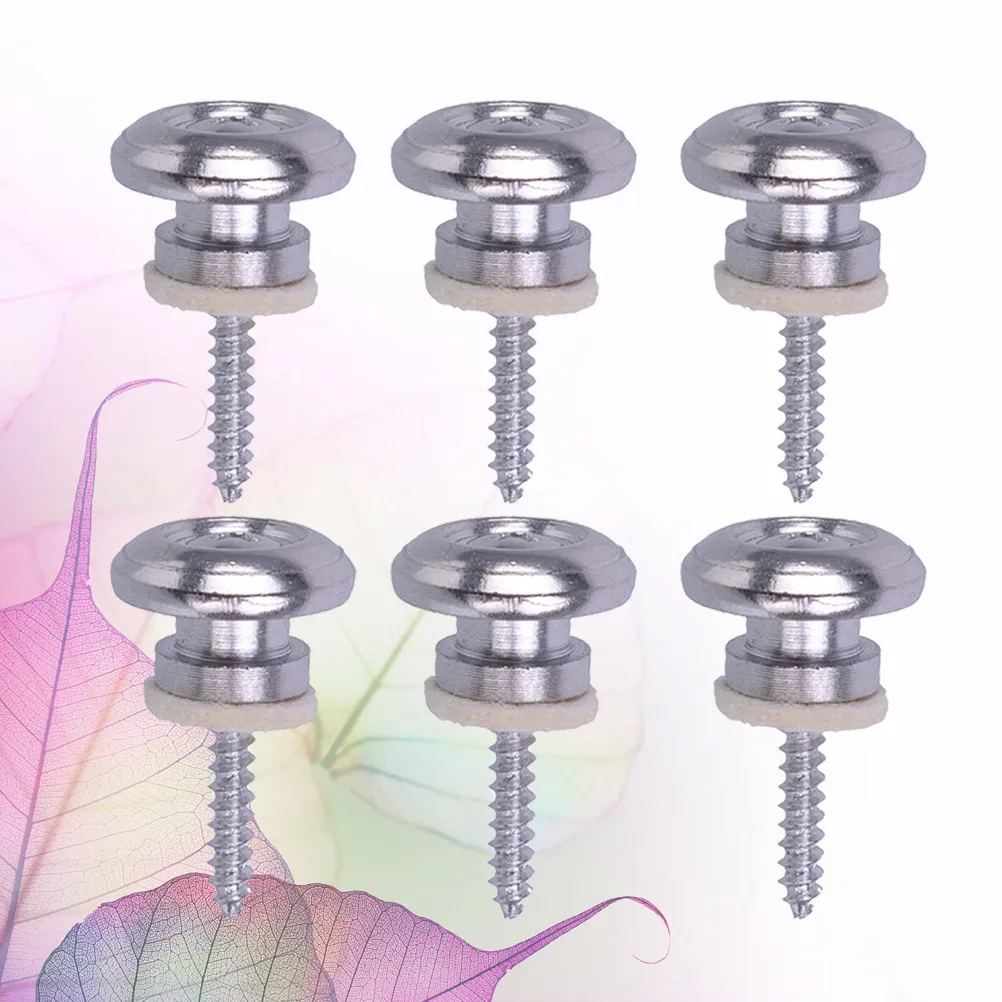 Lot de 7 boutons de ceinture de guitare argentés, fixateur de ceinture de guitare acoustique avec vis, maintien ultra-stable, joint de protection, qualité supérieure