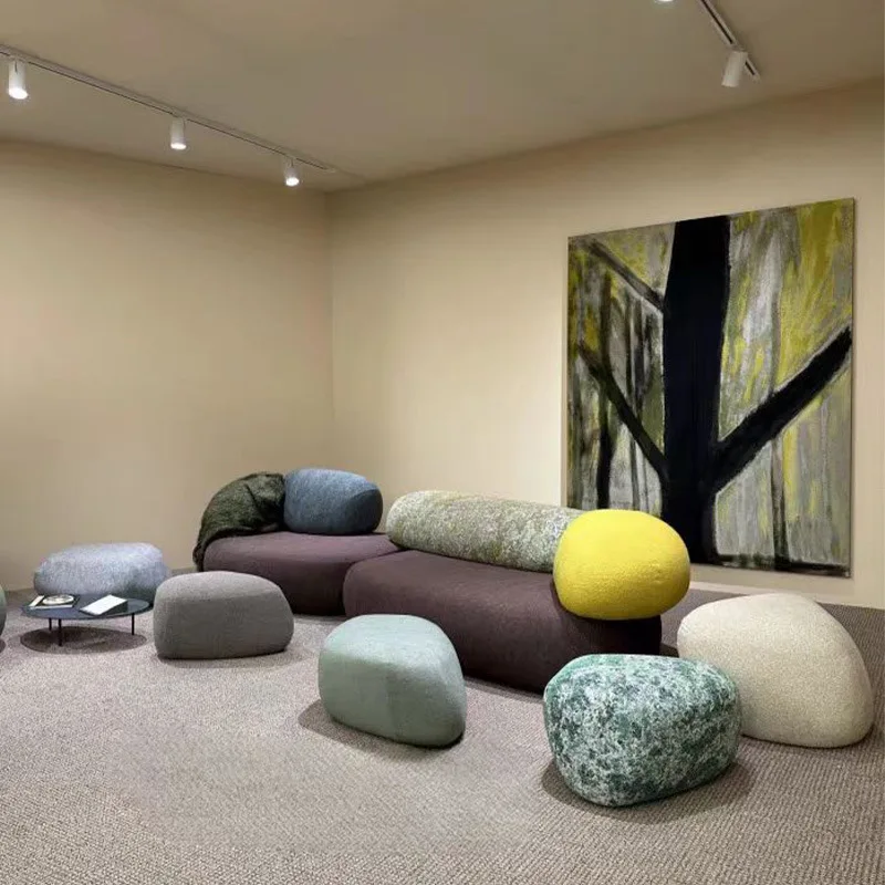 

special-shaped combination sofa light luxury living room beauty salon large flat-floor villa reception area simple sofa