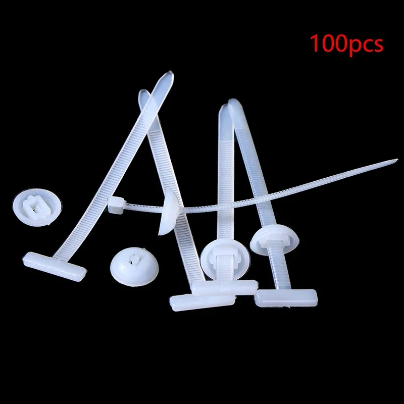 100Pcs/50Pcs Universal Nylon Zip Ties Self-locking Plastic Cable Tie Fastening Rings Zipper Wrap Strap with Clip Car Accessories