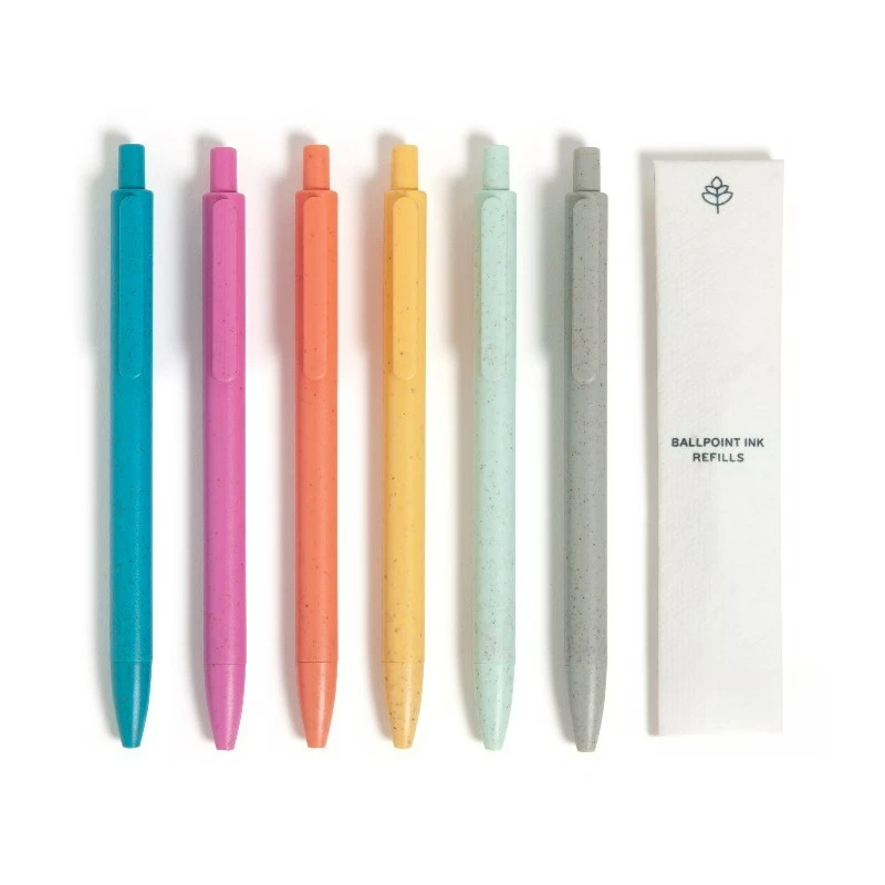 

Шариковые ручки, 6 штук + 6 сменных стержней, цвет Sunset Speckle, средний (0,7 мм) наконечник, черные чернила