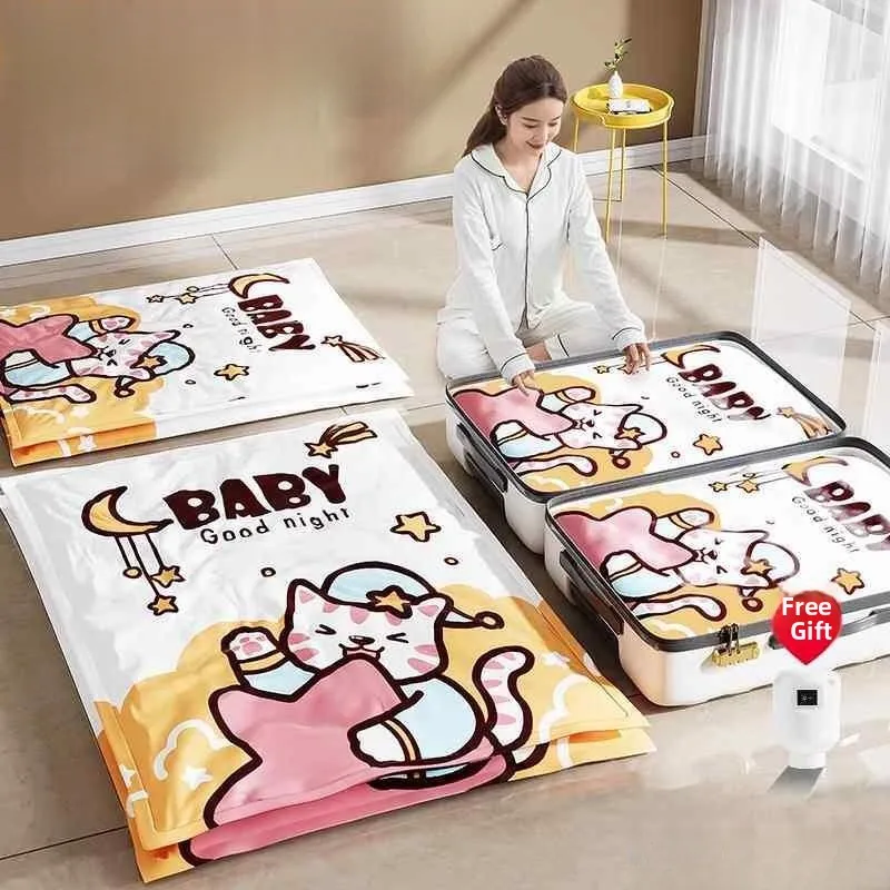 

Large Capacity Cotton Quilt Clothing Storage Bag Vacuum Compression Moving Packing Organizer Bag Travel Suitcase Bag