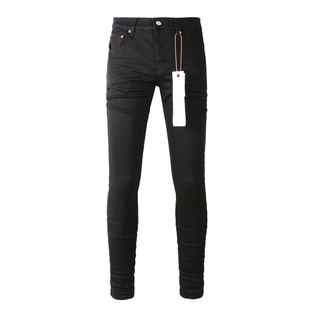 Fashion high street Purple jeans Men top quality American Brand Pure Black hold Skinny Denim pants trousers 9023