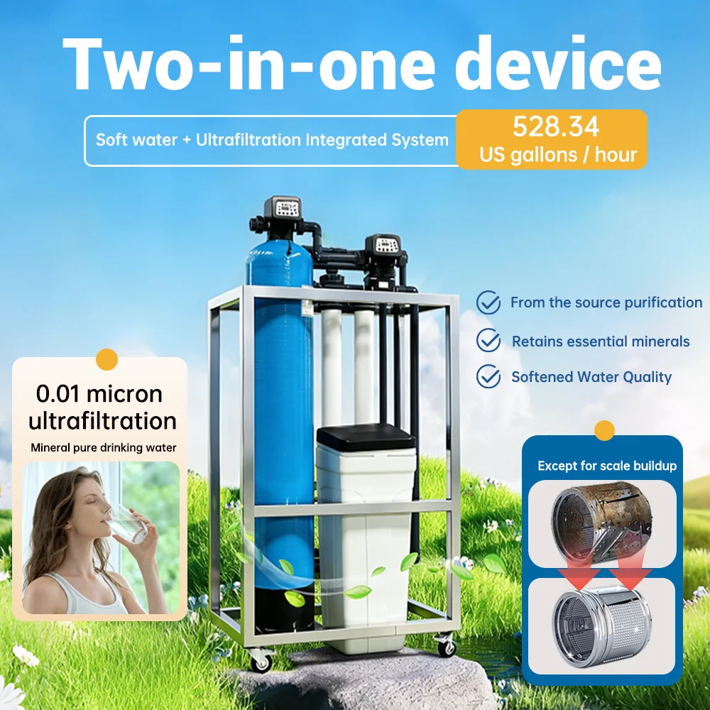 2T/H Economical and Automatic Water Purifier System12680 US Gal/day   Industrial Ultrafiltration System and Water Softeners