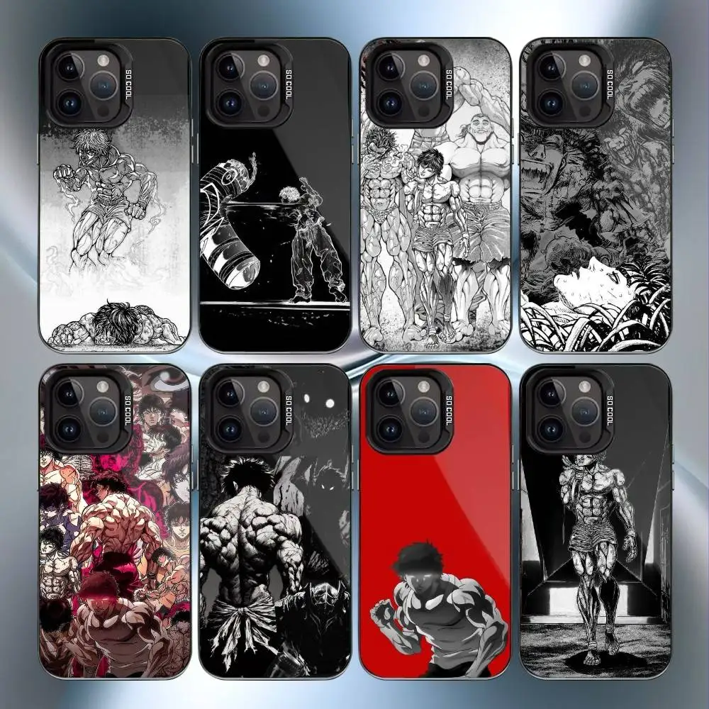 

G-Grappler B-Baki anime Phone Case For iPhone17,16,15,14,13,12,11 Plus,Pro Max Black Candy Matte Shockproof Cover