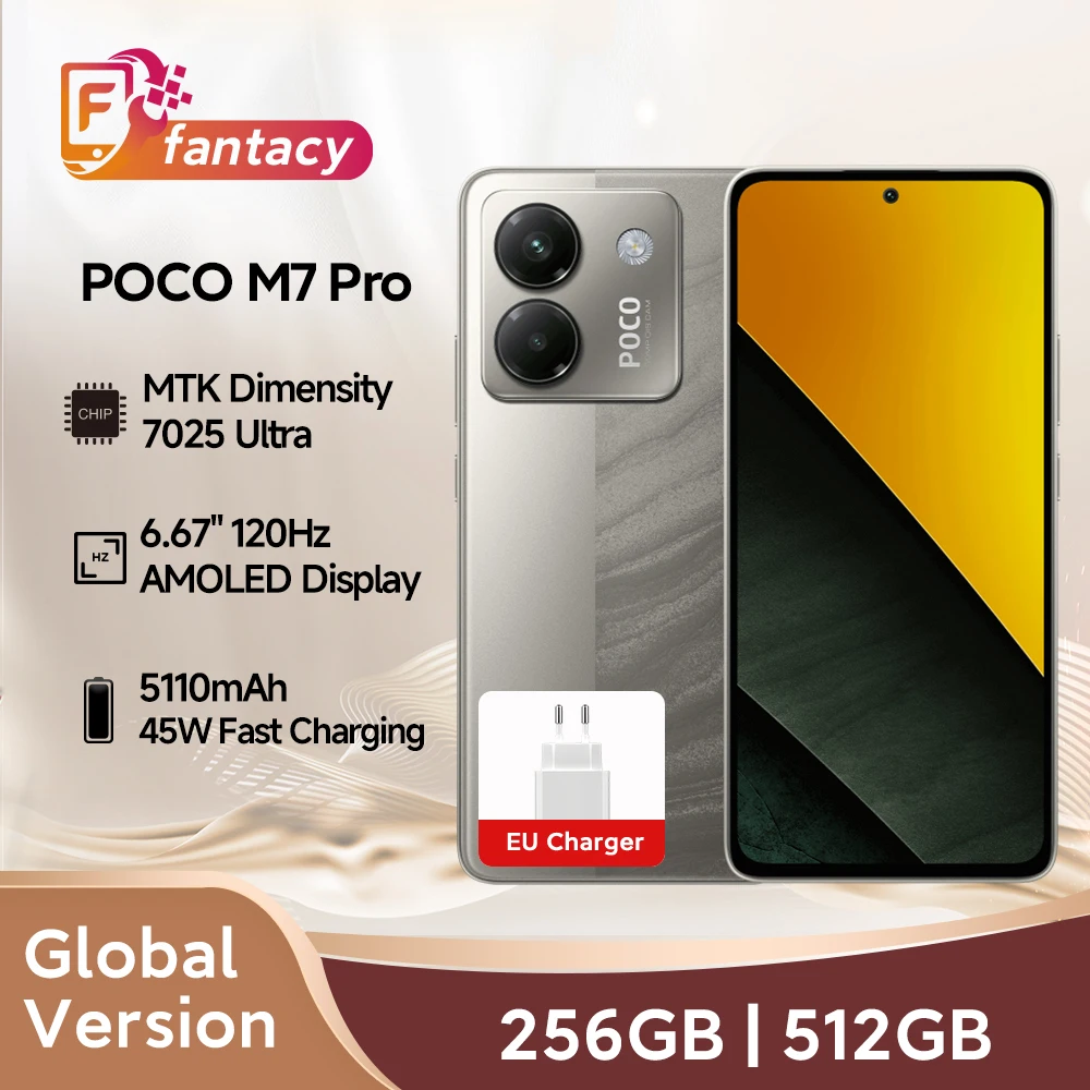 POCO M7 Pro 5G versión Global 8/12GB 256GB densidad 7025-Ultra 120Hz FHD + pantalla AMOLED para el cuidado de los ojos cámara de 50MP 5110mAh NFC