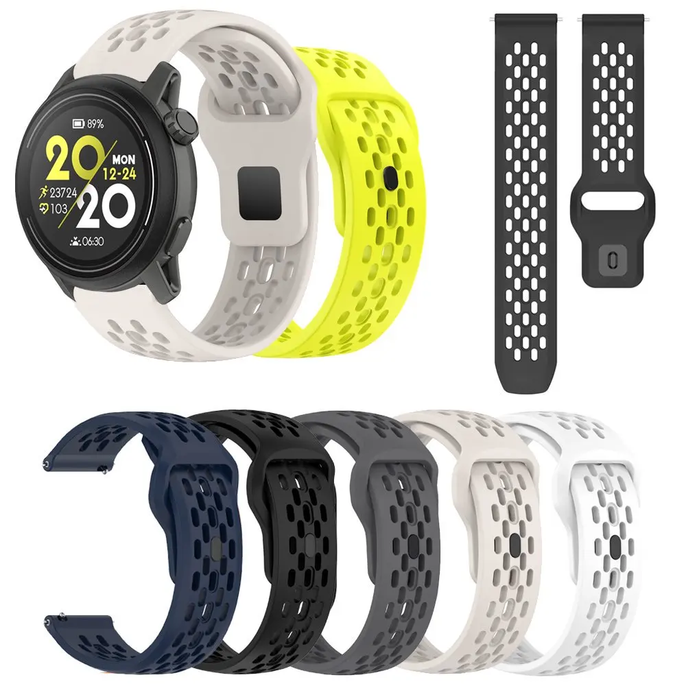 

Силиконовый ремешок 20 22 мм для COROS APEX 2 2Pro/PACE 2 3/APEX 42 мм 46 мм/VERTIX/APEX PRO, дышащий ремешок