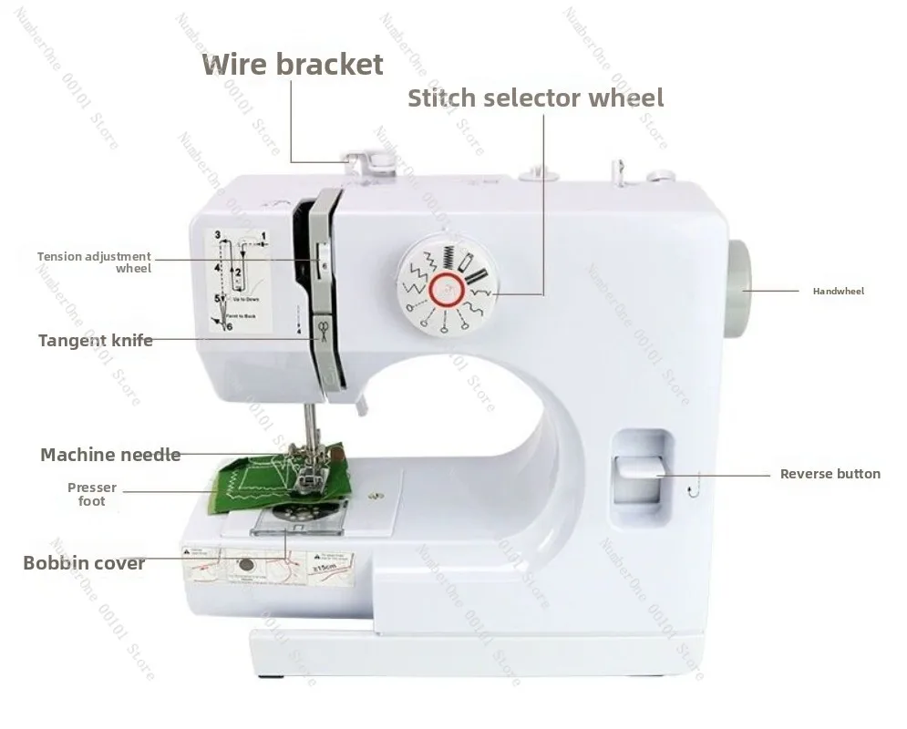725 Sewing Machine for Home Use Mini Overlock Buttonhole Thick Fabric