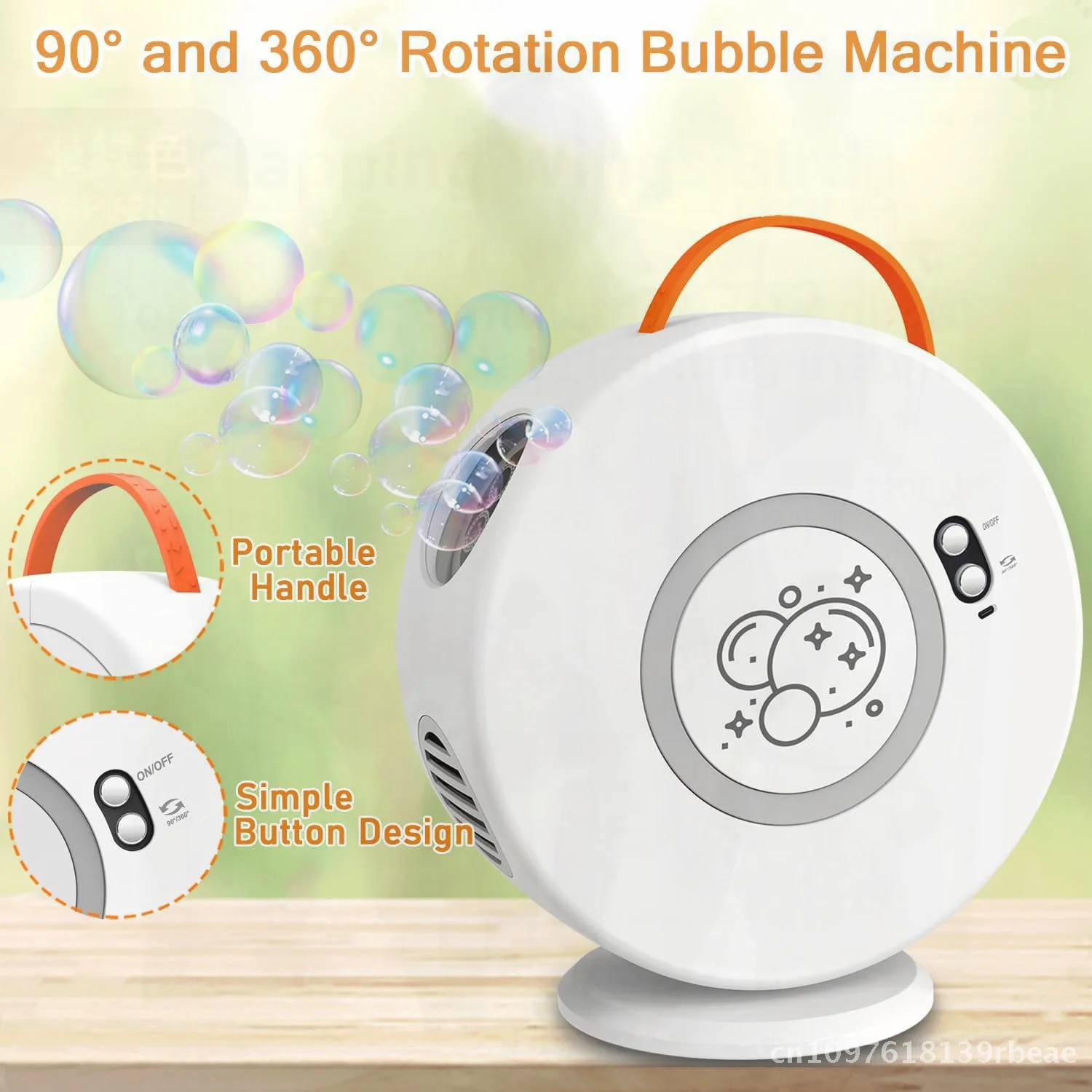 ماكينة فقاعات أوتوماتيكية للأطفال 360 ° لعبة فقاعات كهربائية على شكل دونات دوارة للعب في الهواء الطلق مادة ABS #1