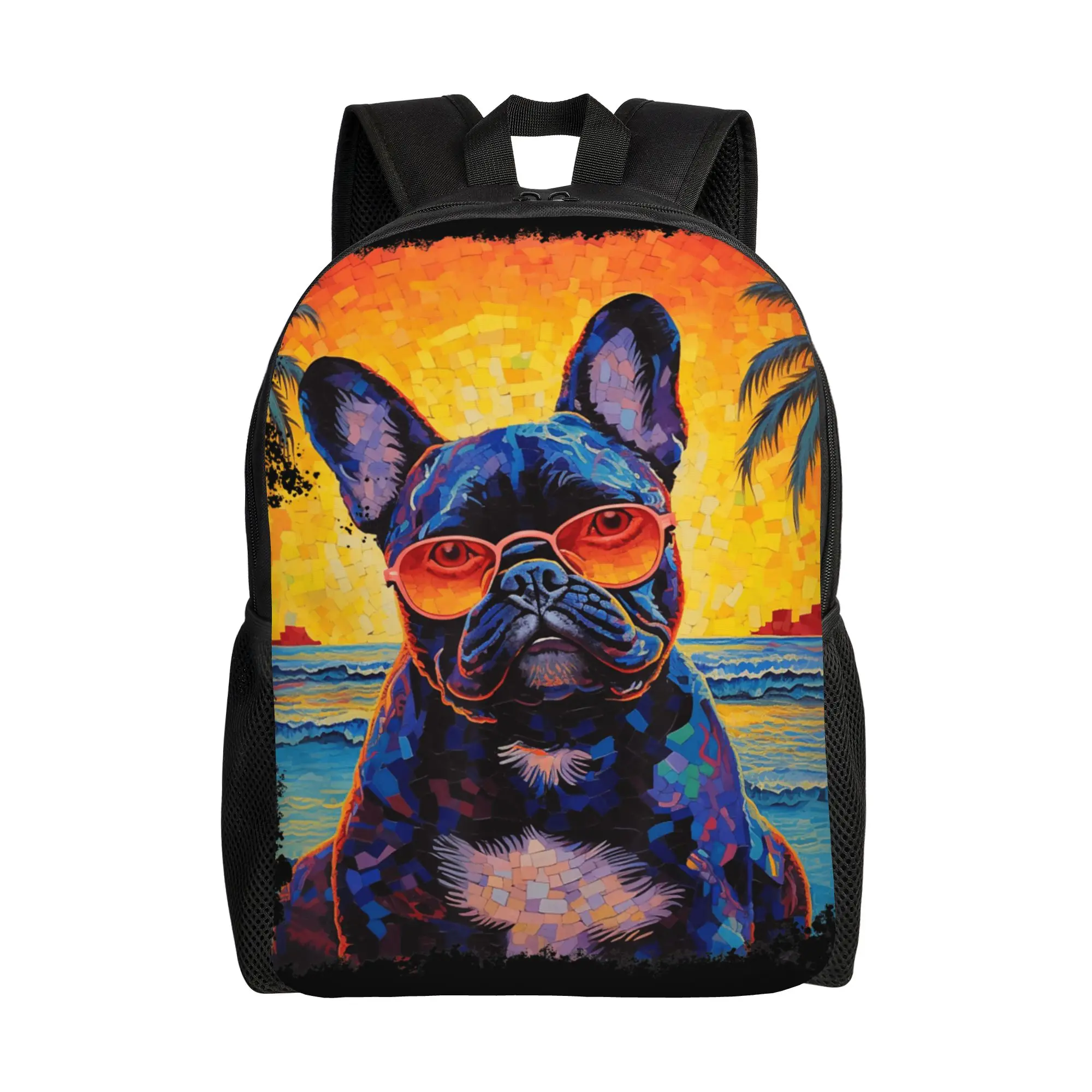 French Bulldog Hawaiian Backpack  Kawaii Backpacks Student Unisex Outdoor Breathable School Bags Designer Rucksack