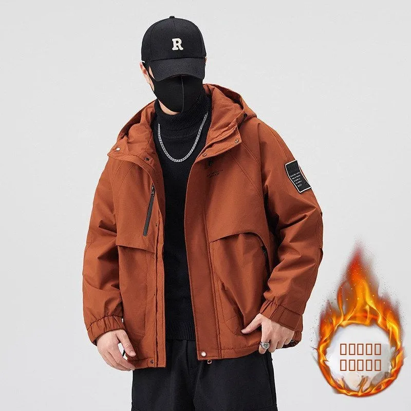 

Мужская зимняя теплая хлопковая куртка 2025 года, осенне-зимнее утолщенное пальто с капюшоном и двойной хлопковой подкладкой, повседневный стиль Cleanfit