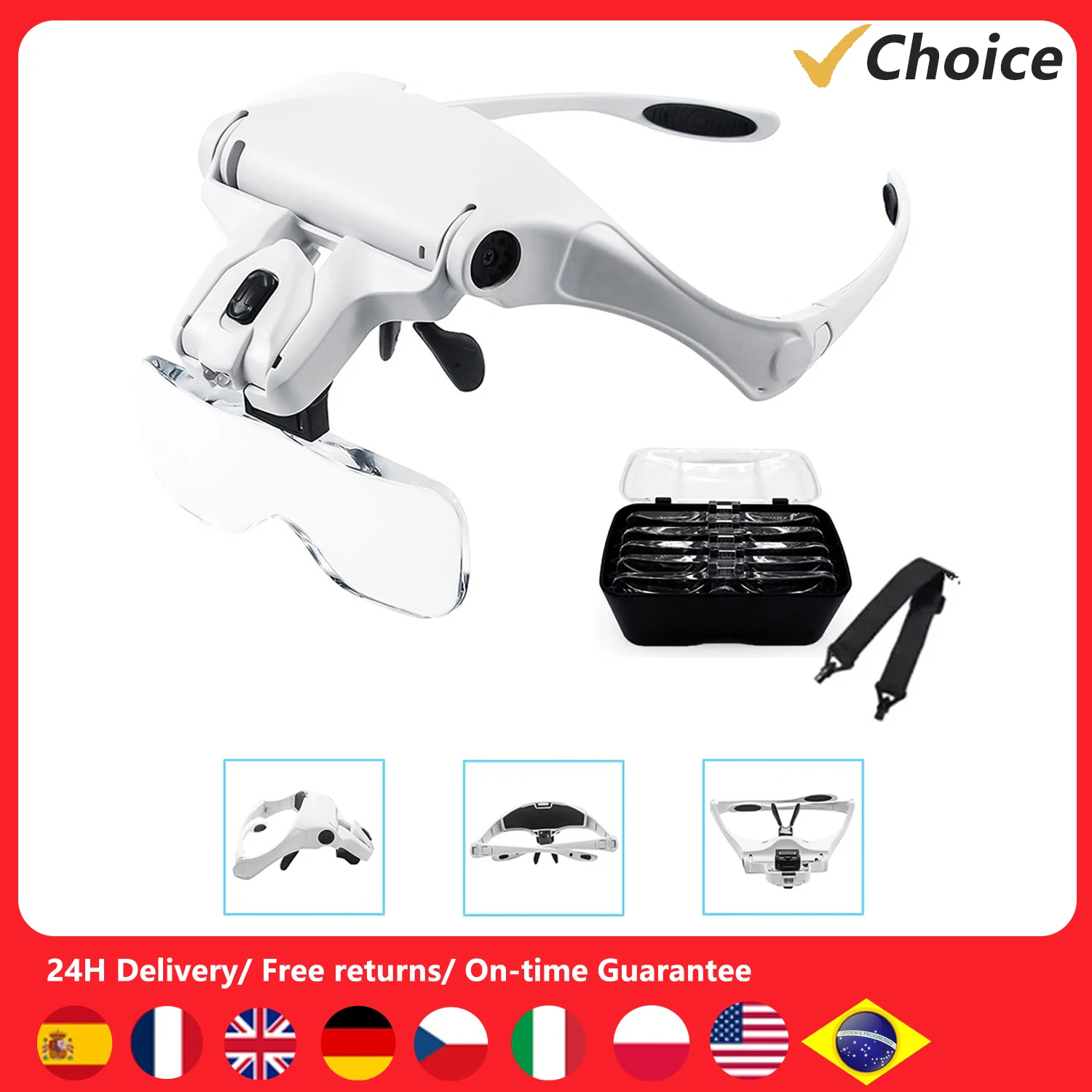 Revisión y recomendación del Aoresac 9892B2: Lupa con luz LED y cinta para la cabeza