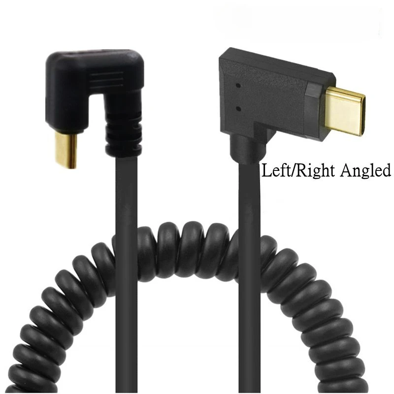 مطلية بالذهب زاوية مزدوجة نوع C ذكر إلى كابل على شكل حرف U ، شحن البيانات ، تمتد ، 10Gbps ، 4K ، 60Hz ، USB 3.1 ، USB 3.1 #4