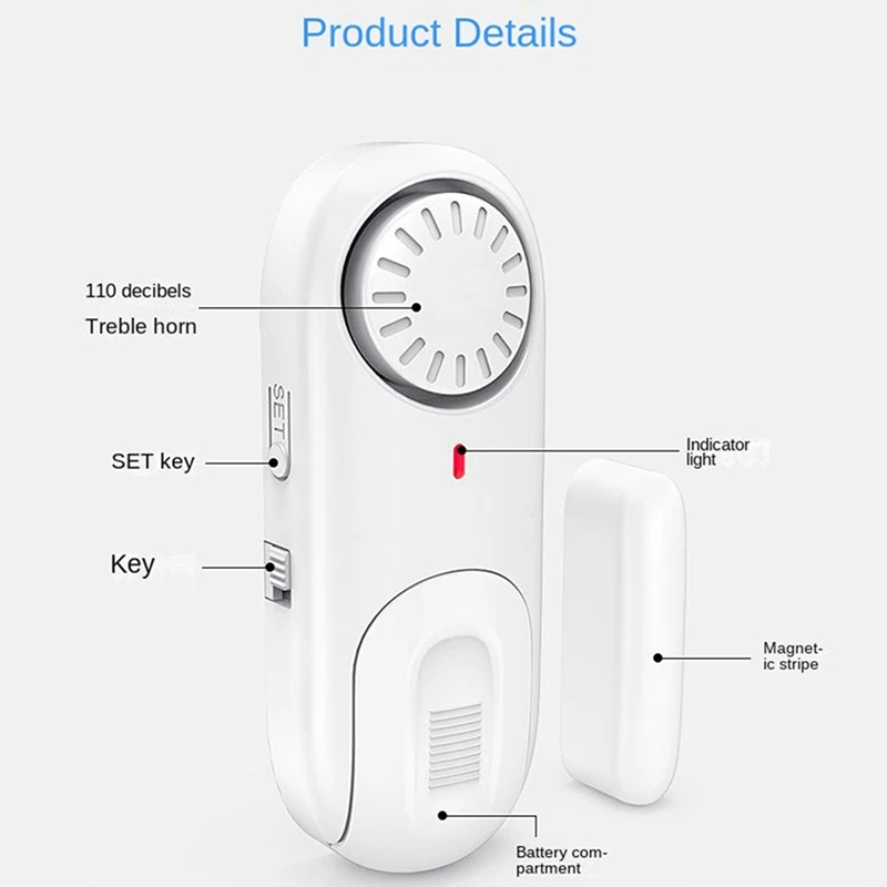 1Set Smart Door Window Sensor Smart Home Door Detectors Door And Window Burglar Alarms White