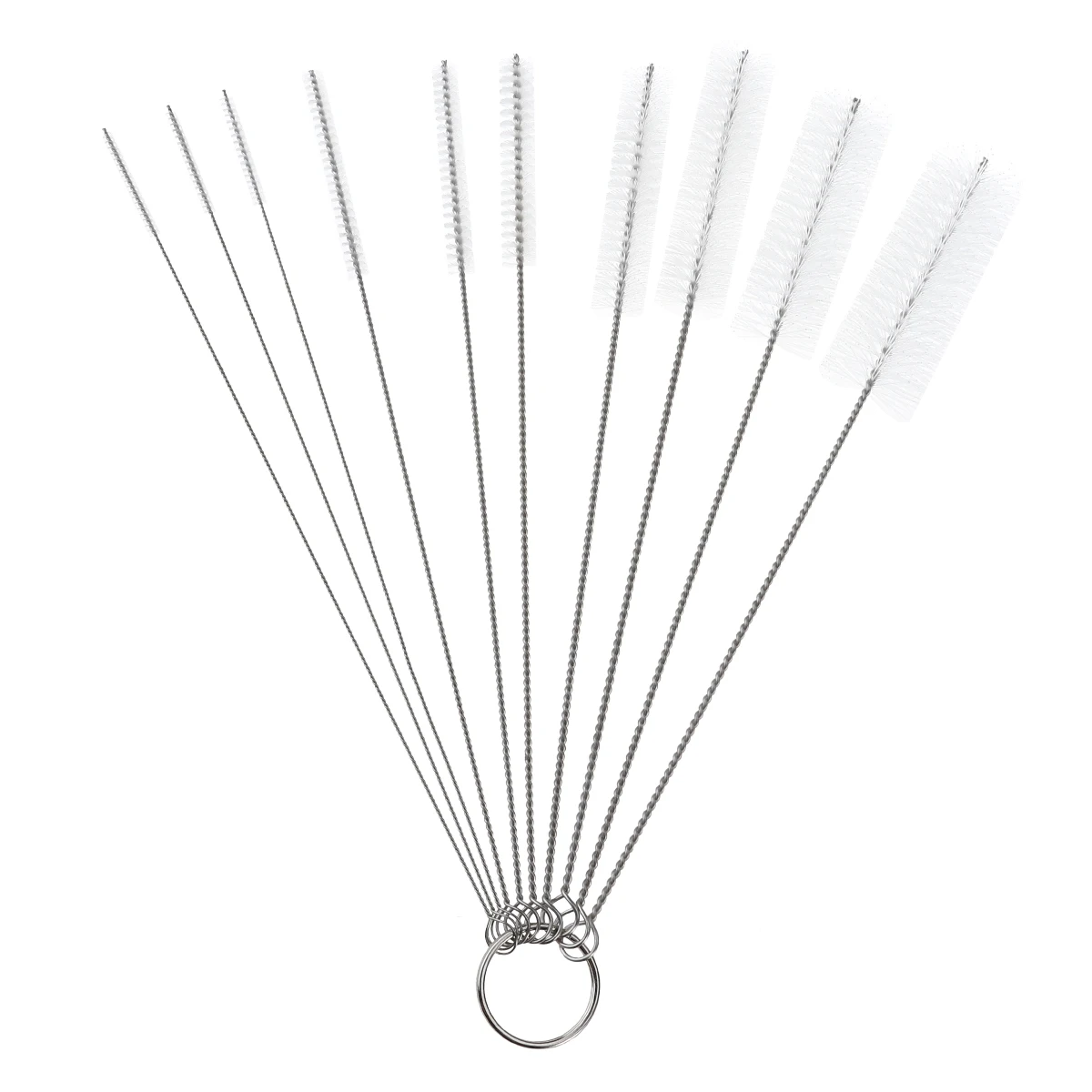 

10pcs Nylon Tube Set For Drinking Straws Glasses Keyboards Jewelry White Multi Diameter Durable Cleaner Brush With Twisted