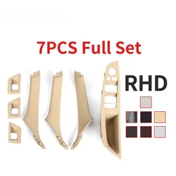 LHD RHD 7 renkler bej siyah karbon Fiber araba iç kapı kolu çekin 7 adet Set BMW 5 serisi F10 F18 523 525 528