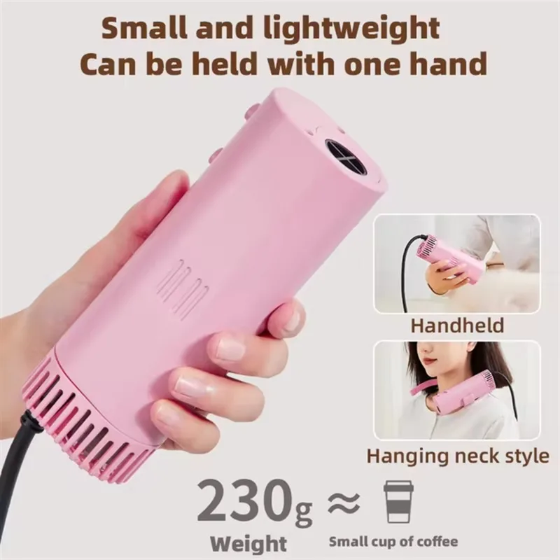 Neck‑Hanging Pet Hair Dryer Negative Ion Quiet Dog Cat Grooming Blower High Wind Speed Pet Drying Blower For Home Use