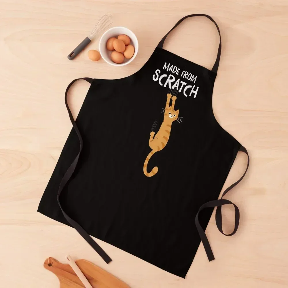 

Made From Scratch Orange Cat Hanging On Funny Tabby Cat Apron For Kitchen Women Women's Home Clothes cookings for women Apron