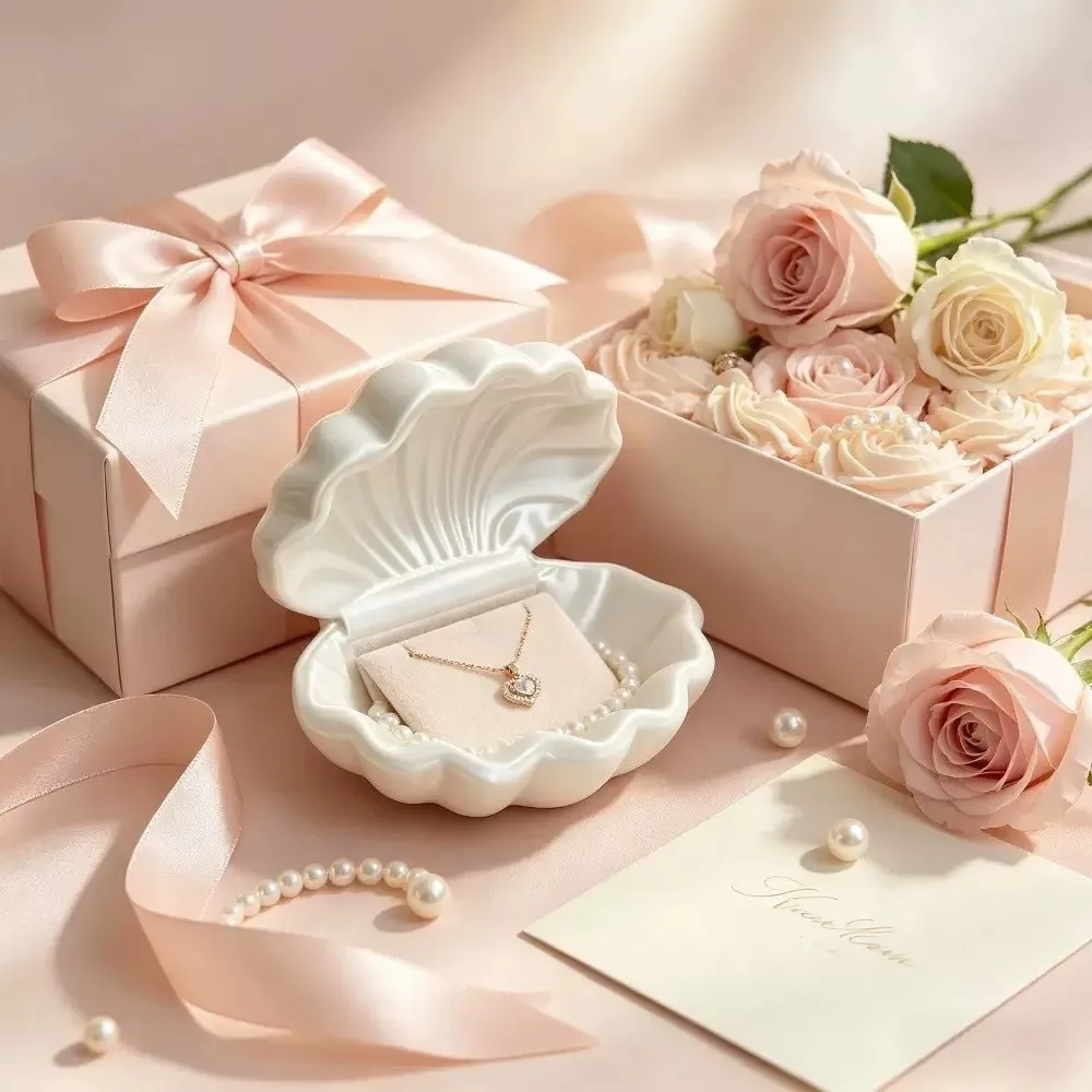 3D Printed Shell Shape Storage Box Multi-function Decorative Jewelry Storage Tray Plastic Shell Trinket Box Office