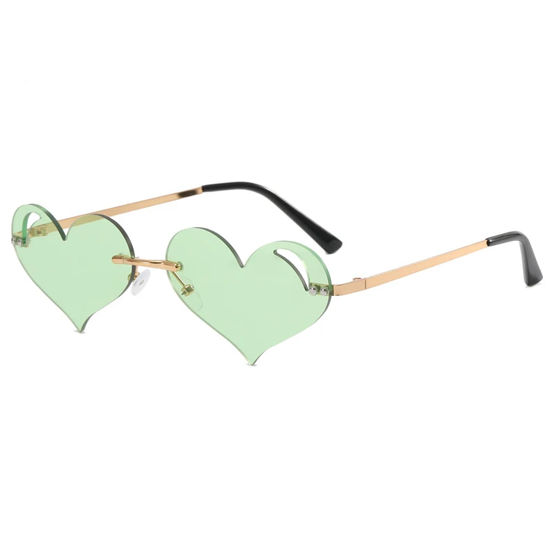 New leaky love rimless metal sunglasses personalised trend ins style performance runway glasses