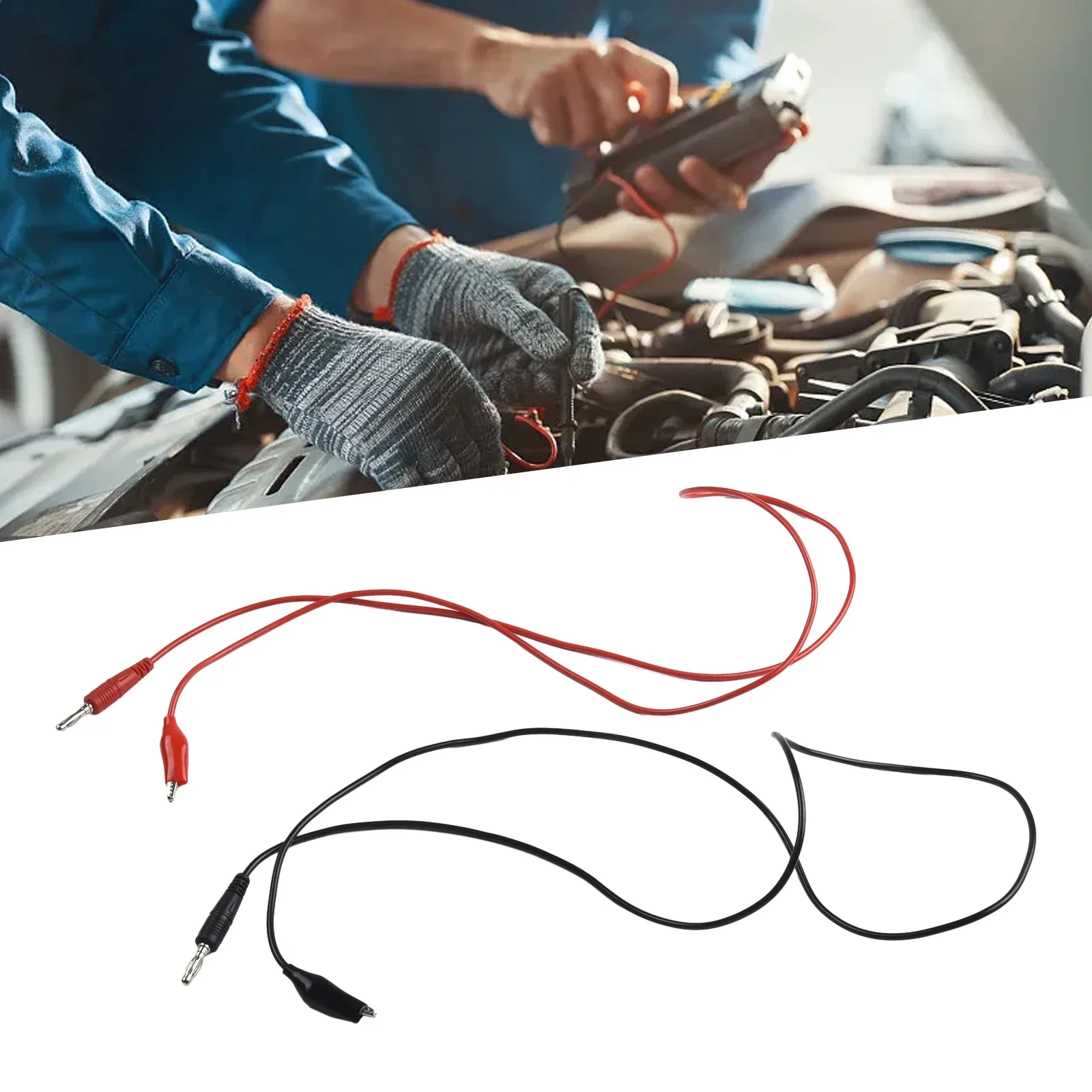 New Equipment Easy Use Engine Test Line Clips 104cm Measure Tools Test Cable Line Tester Probe 1Pair