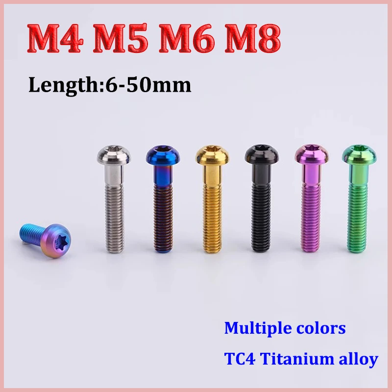 1pcs Titanium Alloy Bolts M4 M5 M6 M8 x 6 8 9 10 12 14 15 16 18 20 25 30 35 40 45 50mm Inner Plum Screw For Bicycle Accessories