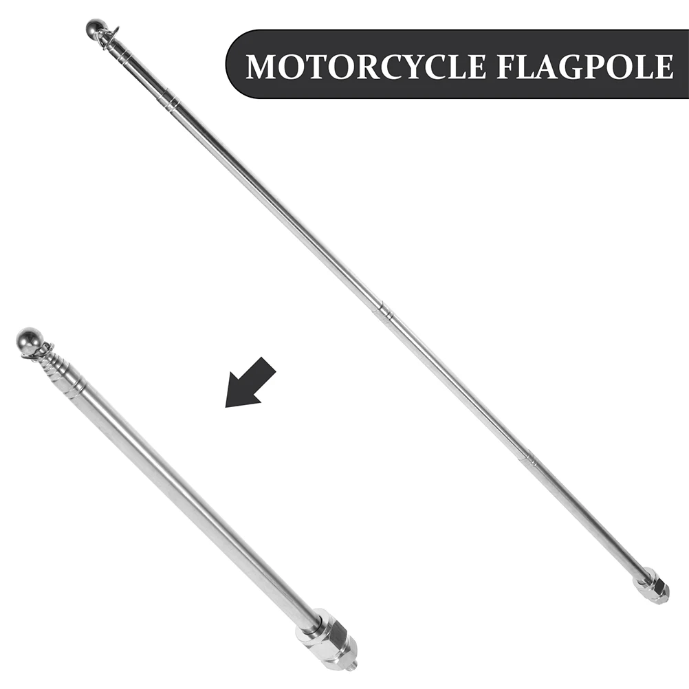 

2pcs Motorcycle Flagpole Retractable Bike Handlebar Flag Pole Bicycle Accessories Portable Durable Safety Scooter Telescopic