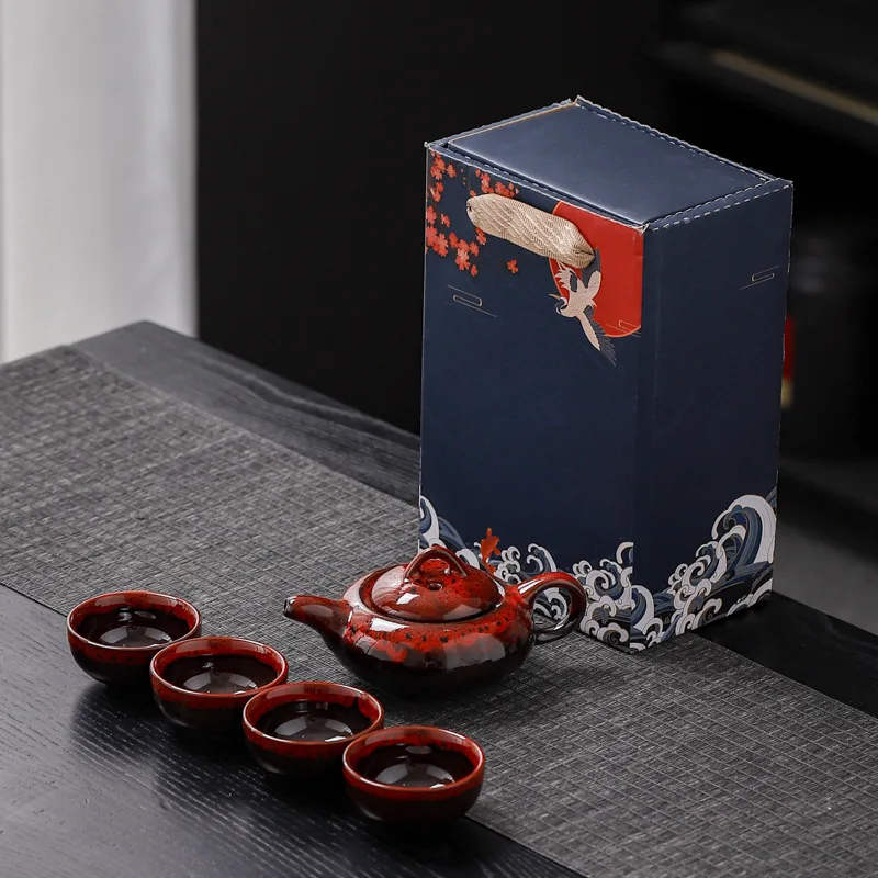 

Чашка Yaobian Fish, 1 горшок, 4 чашки, чайный сервиз кунг-фу