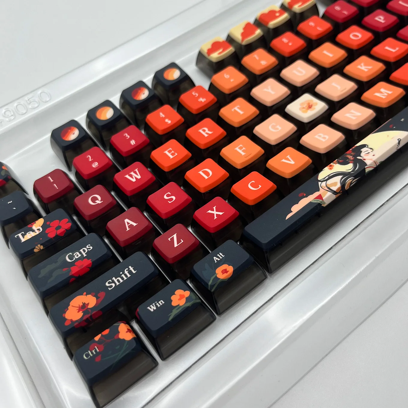 Keycap-Double cuir transparent PBT, sublimation à cinq côtés, MDA, 68, 75, 87/98