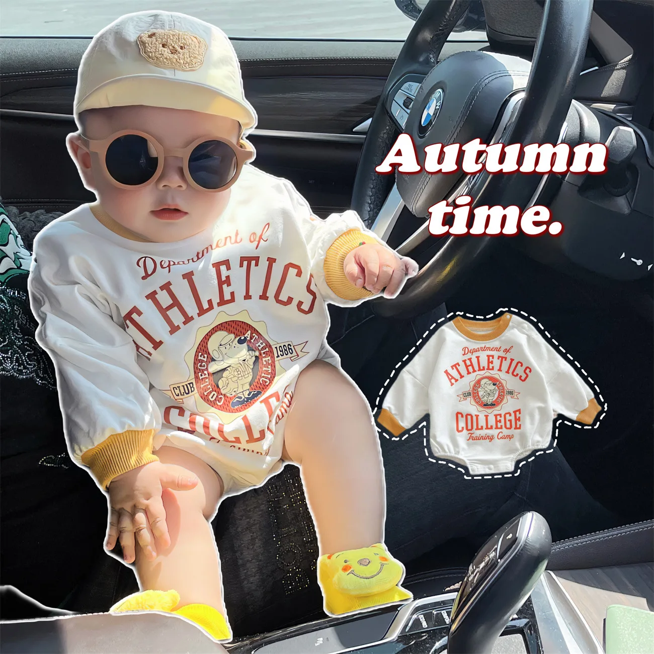 Korean Spring Autumn 2024 Baby Girls Rompers Cotton Printed Long Sleeve Loose Cartoon Infant Girl Bodysuit Newborn Girl Outfit