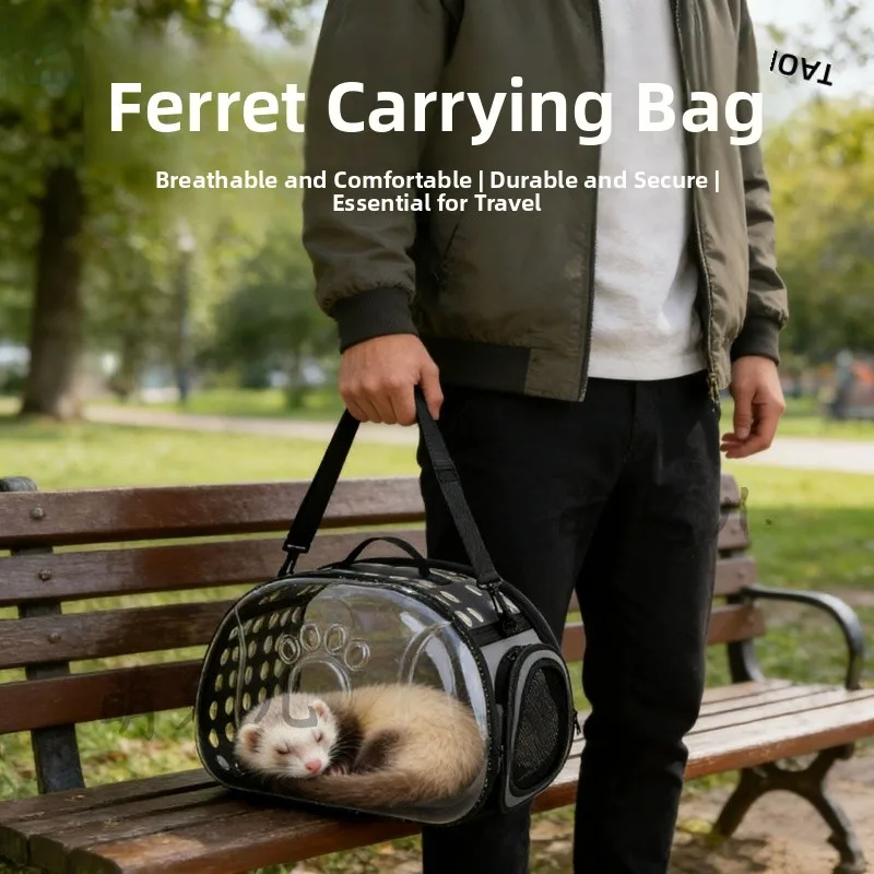 

Портативная прозрачная дышащая сумка-переноска для домашних животных (белок, кроликов, морских свинок и других мелких животных)