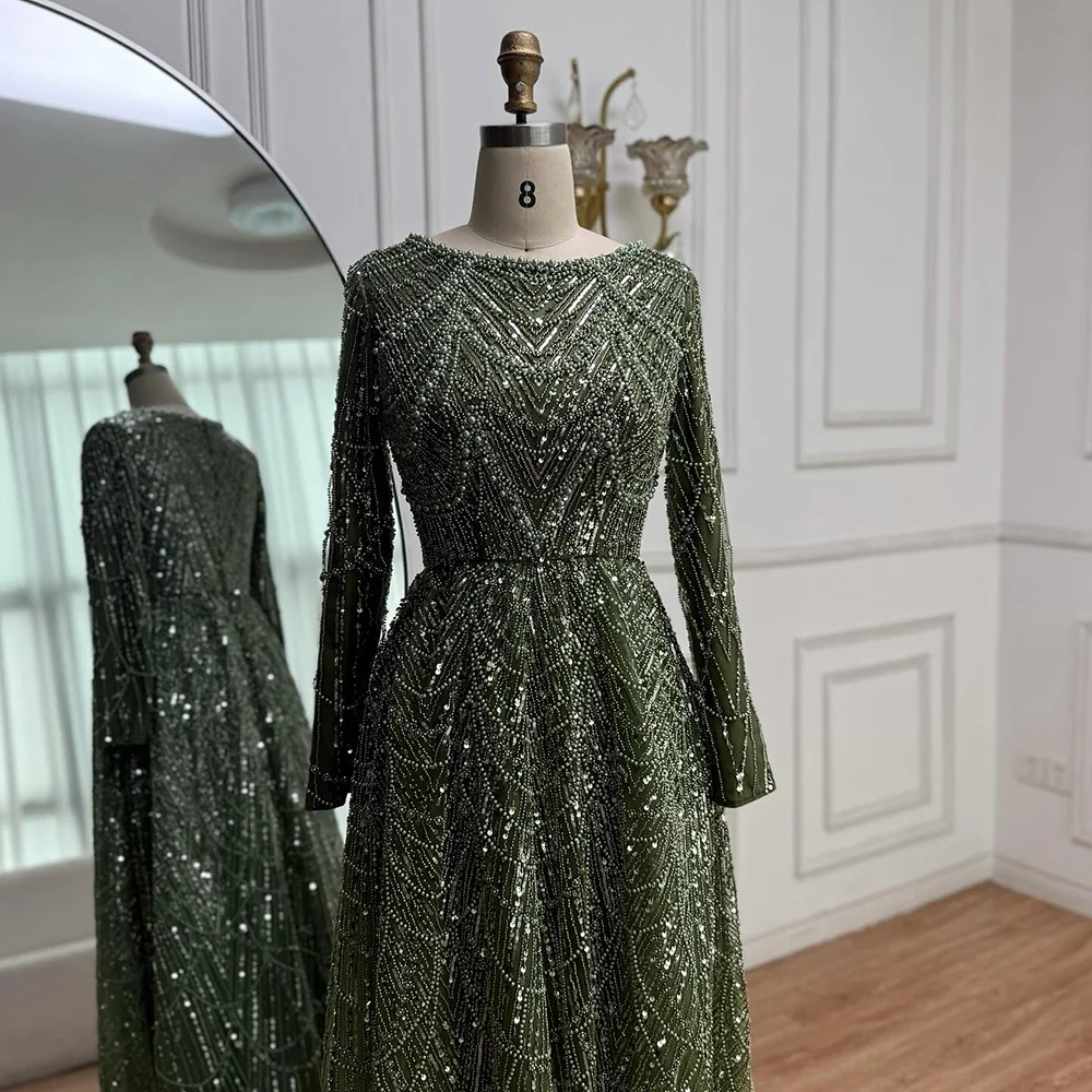 Luxury Olive Green Long Sleeve Beaded A Line Evening Gown for Wedding Party Prom Serene Hill 2025 Customized BLA72738B Plus Size - AliExpress 320 Luxury Olive Green Long Sleeve Beaded A Line Evening Gown for Wedding Party Prom Serene Hill 2025 Customized BLA72738B Plus Size - AliExpress 320
