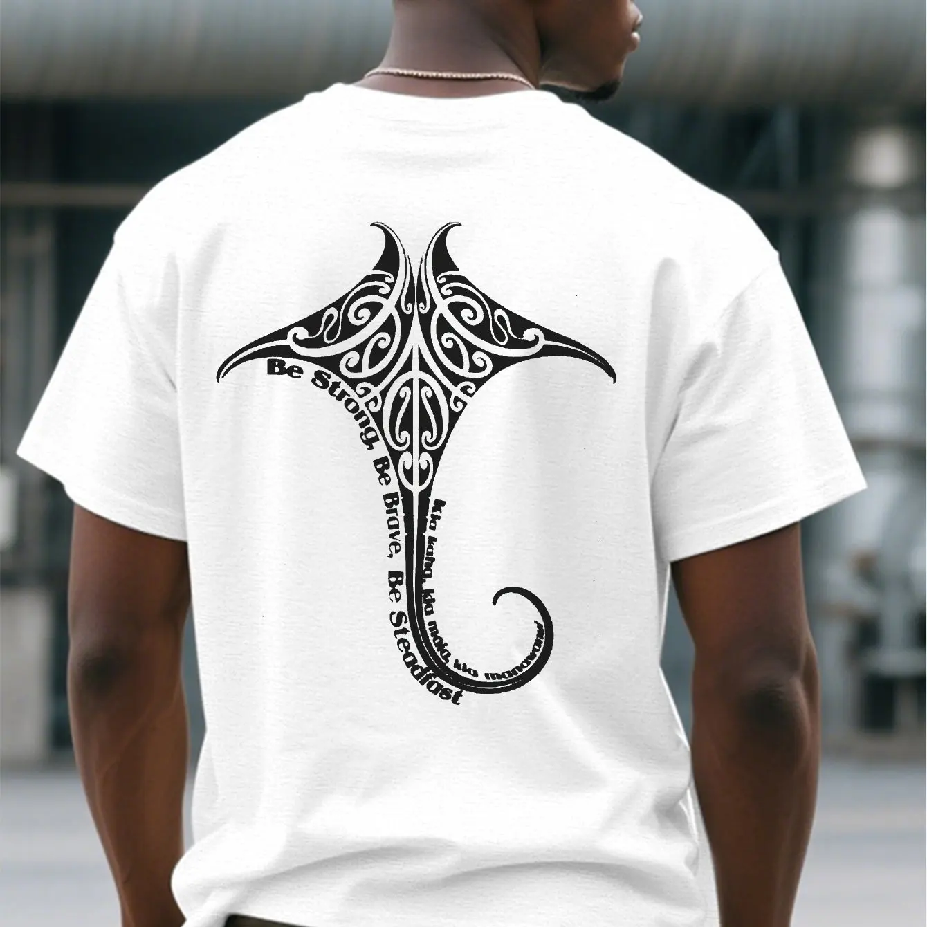 Camiseta de manga corta para hombre, transpirable, con estampado informal de manta raya, cómoda y transpirable.