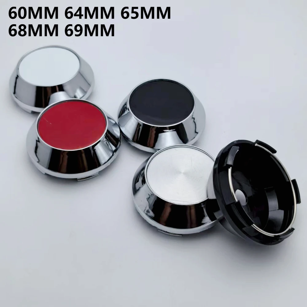 

4pcs No Logo Emblem Car Wheel Center Caps High Cap 60mm 64mm 65mm 68mm 69mm Wheels Hub Rim Hubcaps Cover Replace Car Accessories