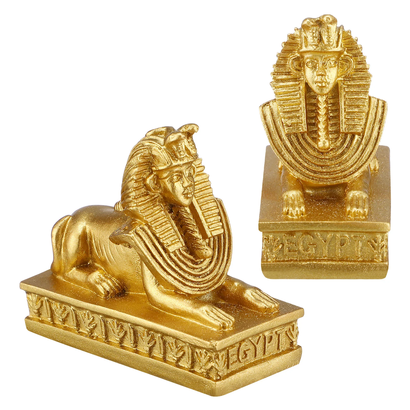 2 Pcs Sphinx Ornament Bedside Decoration Photo Prop Dining Table Fine Café Adornment Desktop Resin Small Model