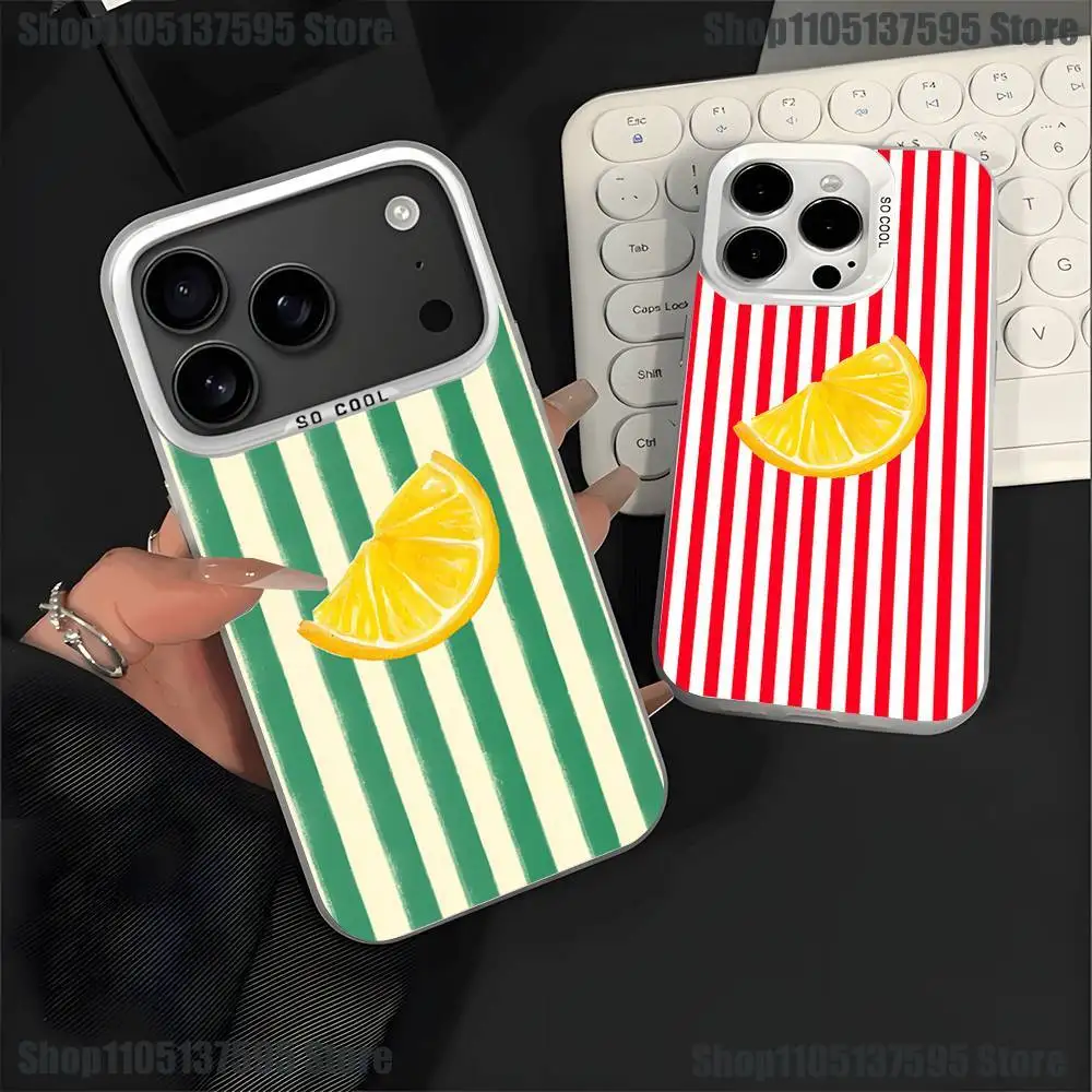 

Fresh Summer Fruit Lemon Cherry Phone Case For iPhone 17,16,15,14,13,12,Pro,XS,Max,Plus,Mini,SE4,E White Matte Shockproof Cover