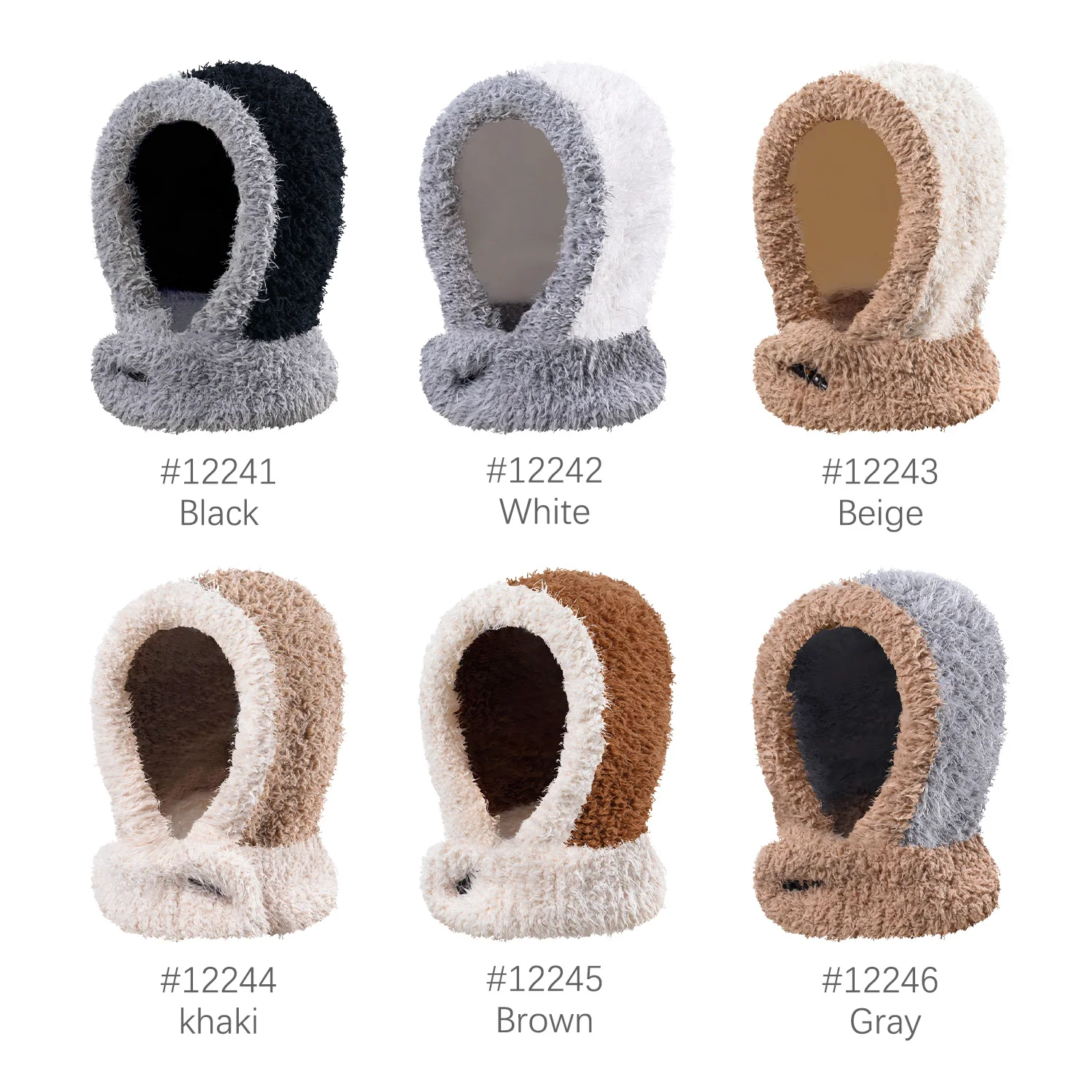 Autumn and Winter Beanie Hat Scarf Casual Thermal Fleece Knitted Hat Soft Warm Balaclava Wool Neck Warmer Scarf Cap for Women