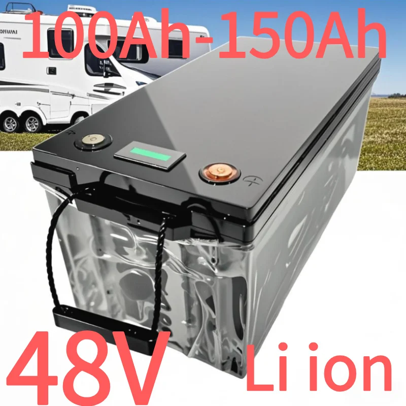 

48V 200Ah 150Ah Li-Ion Lithium Battery Replacement forGolf Cart RV EV Inverter Solar System - 100Ah 5kWh Backup Power +1 Charger
