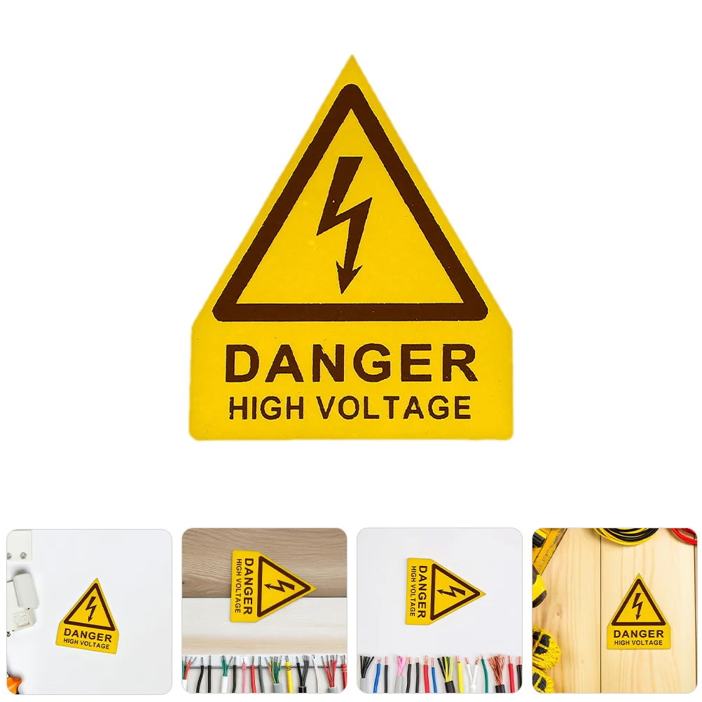 

3Pcs High Voltage Safety Warning Signs Self Adhesive PVC Decals for Electrical Equipment Industrial Safety Label Stickers
