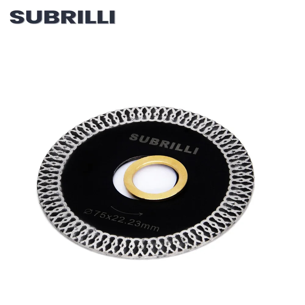 SUBRILLI 3" 75mm Diamond Saw Blade For Tile Ceramic Granite Marble Wave Diamond Cutting Disc Aggressive Circular Carving Saw